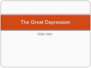 The Great Depression 1929 1941 Stock Market Crash