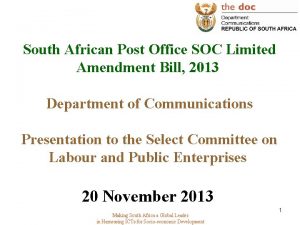 South African Post Office SOC Limited Amendment Bill