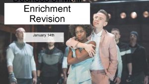 Duchess of Malfi Enrichment Revision January 14 th