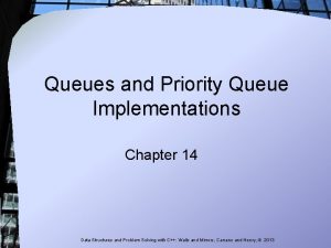 Queues and Priority Queue Implementations Chapter 14 Data