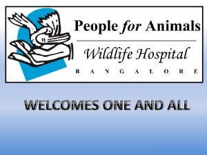 WELCOMES ONE AND ALL People For Animals Bangalore