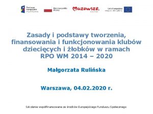 Zasady i podstawy tworzenia finansowania i funkcjonowania klubw