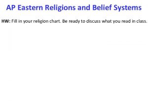 AP Eastern Religions and Belief Systems HW Fill