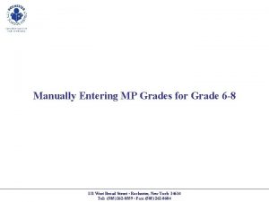 Manually Entering MP Grades for Grade 6 8