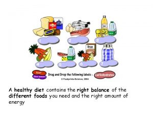 A healthy diet contains the right balance of