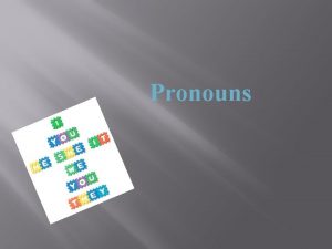 Pronouns Pronouns A pronoun is a word that