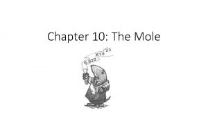 Chapter 10 The Mole Dimensional Analysis Review Dimensional