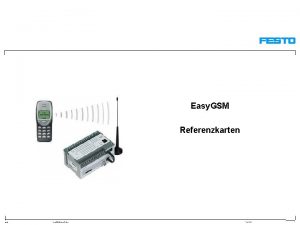 Easy GSM Referenzkarten S 5de Easy GSM Referenzkarten