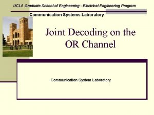 UCLA Graduate School of Engineering Electrical Engineering Program