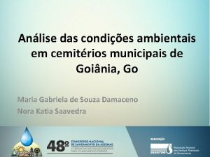 Anlise das condies ambientais em cemitrios municipais de