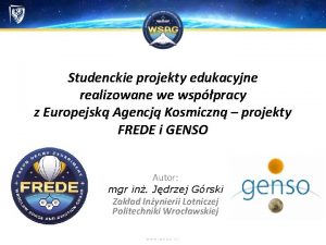 Studenckie projekty edukacyjne realizowane we wsppracy z Europejsk