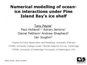 Numerical modelling of oceanice interactions under Pine Island