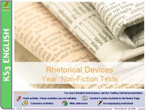 Rhetorical Devices Year NonFiction Texts Icons key For