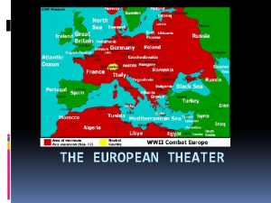 THE EUROPEAN THEATER WWI led to WWII How