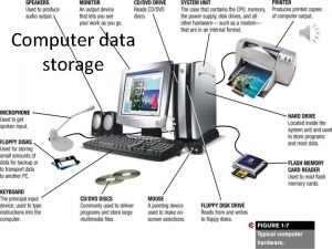 Computer data storage Storage Computer data storage often