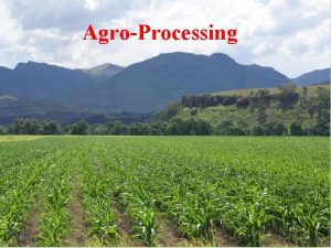 AgroProcessing Agroprocessing A common and traditional definition of