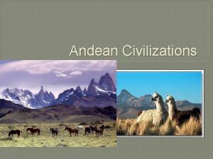 Andean Civilizations Moche The Moche culture emerged in