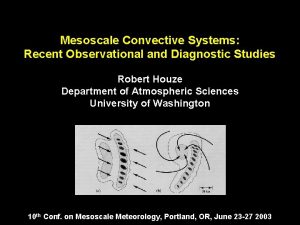 Mesoscale Convective Systems Recent Observational and Diagnostic Studies