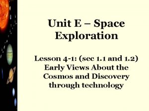 Unit E Space Exploration Lesson 4 1 sec