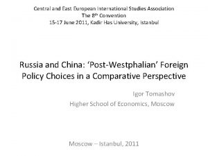 Central and East European International Studies Association The