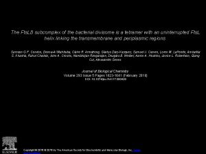 The Fts LB subcomplex of the bacterial divisome