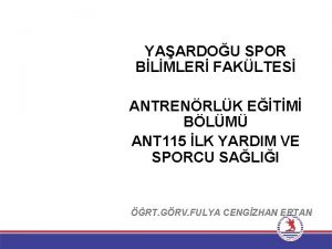 YAARDOU SPOR BLMLER FAKLTES ANTRENRLK ETM BLM ANT