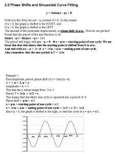 2 8 Phase Shifts and Sinusoidal Curve Fitting