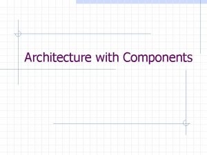 Architecture with Components What Changes Components reduce the