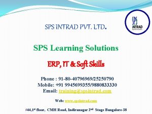 SPS INTRAD PVT LTD SPS Learning Solutions ERP