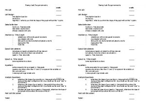 Ramp Lab Requirements PreLab Grade Ramp Lab Requirements