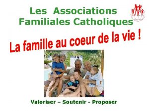 Les Associations Familiales Catholiques Valoriser Soutenir Proposer QUI