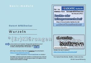 basicmodule Gernot Mhlbacher Wurzeln ErKlrungen Lernen ist mehr