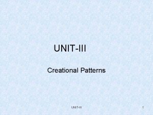 UNITIII Creational Patterns UNITIII 1 DESIGN PATTERNS B