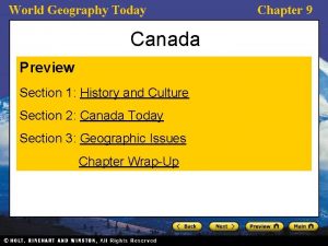 World Geography Today Canada Preview Section 1 History