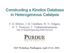 Constructing a Kinetics Database in Heterogeneous Catalysis F