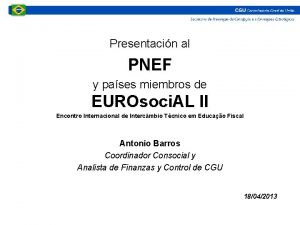 Presentacin al PNEF y pases miembros de EUROsoci