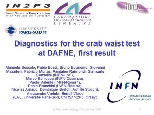 Diagnostics for the crab waist test at DAFNE