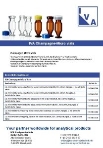 IVA ChampagneMicro vials Champagne Micro vials Ein neuer