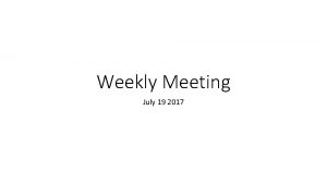 Weekly Meeting July 19 2017 Toronto Youth Meeting