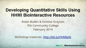 Developing Quantitative Skills Using HHMI Bio Interactive Resources