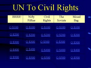 UN To Civil Rights Nifty Fifties Civil Rights