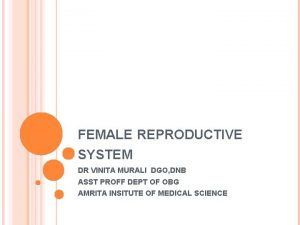 FEMALE REPRODUCTIVE SYSTEM DR VINITA MURALI DGO DNB