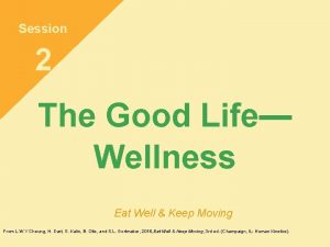 Session 2 The Good Life Wellness Eat Well