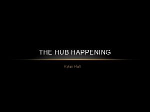 THE HUB HAPPENING Kylan Hall HIPHUB WORKSHOP Where