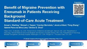 Presentation EPR 3052 Benefit of Migraine Prevention with