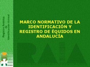 MARCO NORMATIVO DE LA IDENTIFICACIN Y REGISTRO DE