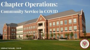 Chapter Operations Community Service in COVID Salisbury University