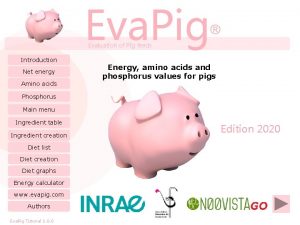 Eva Pig Evaluation of Pig feeds Introduction Net