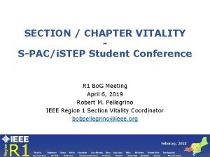 SECTION CHAPTER VITALITY SPACi STEP Student Conference R