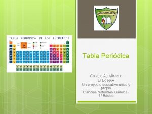 Tabla Peridica Colegio Agustiniano El Bosque Un proyecto